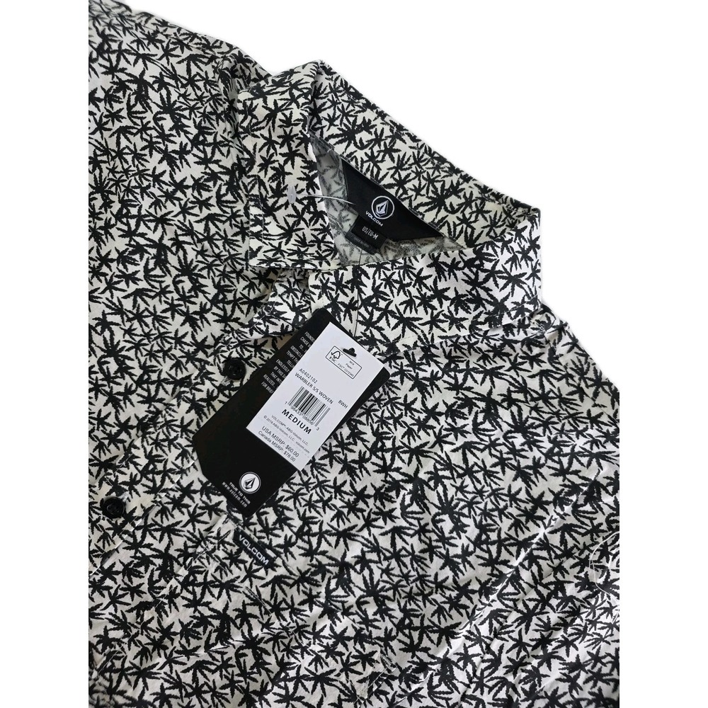 Volcom Warbler Woven Button Up Short Sleeve Floral Shirt Men's Size M NEW